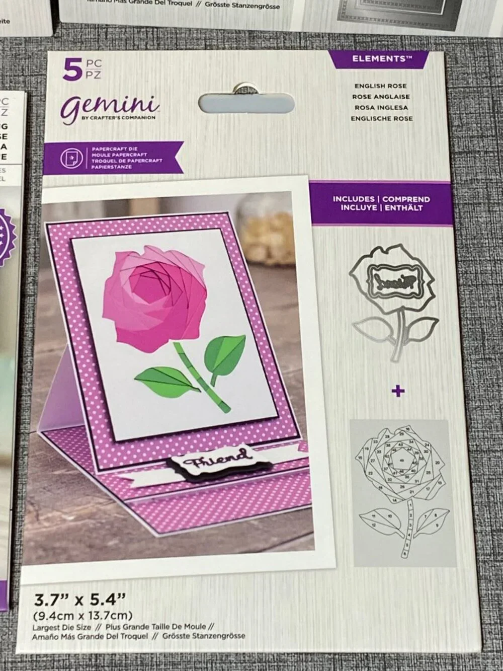 NEW Crafters Companion 4pc Lot English Rose Rustic Roses Cross Stitch Die Stamp